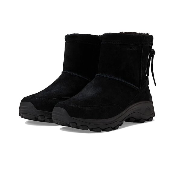 Merrell Winter Pull-On Boots Black Womens 10.5 M Suede Upper Rubber Sole NIB - Picture 1 of 4